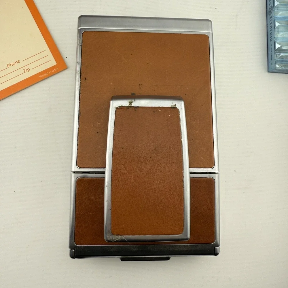 Vintage Polaroid SX-70 Land Camera Leather Folding Instant Film Case Flash Untes